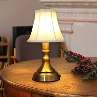 ACMHNC Stolní lampa bez kabelu, LED dobíjecí stolní lampa Vintage styl, USB dobíjecí stolní lampa Zlatá dotyková stmívatelná, lá